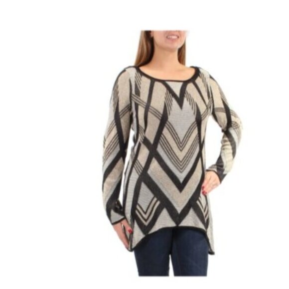 Inc International concepts women’s sweater gold black metallic pattern size 2X - Picture 1 of 9